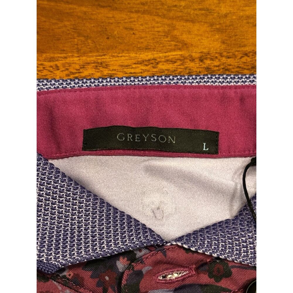 Size L Greyson Animals Polo Purple Pink Wildlife Golf Shirt NWT Performance - Picture 7 of 10